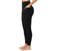 Sunzel Sunzfly Leggins Sportivi Donna contasche Vita Alta Leggings Palestra Donna Pantaloni Yoga Controllo della Pancia Opaco Elastici Morbido Nero XS