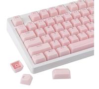 Sunzit Crystal Jelly Pink Keycaps - Set di 130 copritasti con profilo MDA in giada traslucida trasparente, per tastiera meccanica Cherry MX al 60%, 65%, 75%, 100%