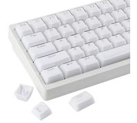 Sunzit Crystal Jelly White Keycaps - Set di 130 copritasti con profilo MDA in giada traslucida trasparente, per tastiera meccanica Cherry MX al 60%, 65%, 75%, 100%