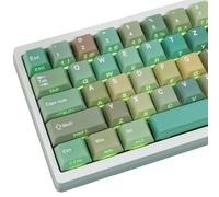 Sunzit Keycap PBT, 132 tasti Green Forest Custom Keycaps Cherry Profile Dye-Sub Keyboard Keycap set con barra spaziatrice 6.5u per switch MX tastiera meccanica da gioco
