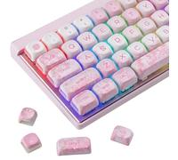 Sunzit Keycaps-Pink Cherry Blossom MOA Keycaps, carino Sakura Custom Keycap Set 133 tasti PBT Dye sublimazione Shine Through tappi per tastiera per switch Cherry MX ISO/ANSI layout US tastiera