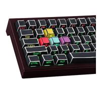 Sunzit PBT Custom Keycaps 128 Tasti Cherry Profile Dye-Sub Sketch Black Set - Shine Through Side Printed per Cherry MX Switch ISO/ANSI Tastiera Meccanica da Gioco Layout UK