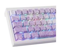 Sunzit PBT Custom Keycaps, 131 tasti Rose Sea Tie Colorazione Dye-Sub Cherry Profile Keycaps Side Print Keycaps per interruttore MX ISO/ANSI UK Layout Tastiera meccanica (gradiente viola)
