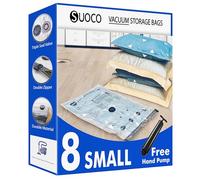 SUOCO Sacchi Sottovuoto Vestiti con Pompa Manuale, 8 Small, Buste Salvaspazio per Armadi, Valigie, Vestiti e Viaggi, Perfetti per Stoccaggio