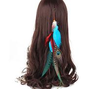 Suoirblss 1 pz Handmade Boho Hippie Extensions with Feather Clip Comb Hairpin Headdress DIY Accessories for Girls Women Lady
