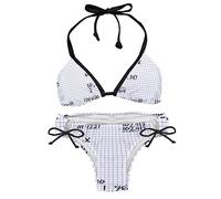 suojapuku Bikini da Donna,Costume da Bagno a Due Pezzi,griglia della Linea della Formula Matematica,Insiemi del Bikini delle Donne
