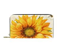 suojapuku Portafoglio da uomo in vera pelle,portamonete grande da donna per carte,annata dell'ape del girasole,Portamonete con cerniera