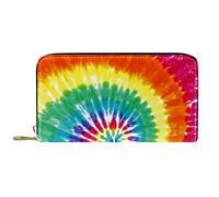 suojapuku Portafoglio da uomo in vera pelle,portamonete grande da donna per carte,arcobaleno turbinio legato,Portamonete con cerniera