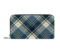 suojapuku Portafoglio da uomo in vera pelle,portamonete grande da donna per carte,classico plaid tradizionale,Portamonete con cerniera
