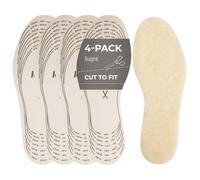 Kaps Suole Invernali per Scarpe dei Bambini, 4 Paia di Inserti per Scarpe in Lana di Montone, Ritagliabili, per Scarpe e Stivali dei Bambini, Calde e Morbide, Pacco da 4 Paia