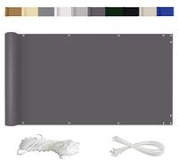 SUOMO Telo Frangivista Balcone, Telo Oscurante Giardino, Frangivento Telo Occhiellato Schermo Privacy con Fascette per Cavi E Fune per Balcone Giardino Terrazza