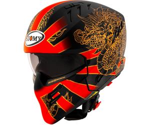 Suomy Armor Dragon, casco modulare L female Opaco Nero/Rosso/Oro