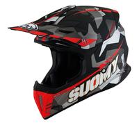 Suomy X-Wing Camouflager, casco a croce XS male Opaco Nero/Grigio/Rosso