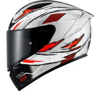 Suomy Track-1 404 2023 Casco, bianco-rosso-argento, taglia M