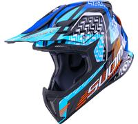 Suomy X-Wing Motley Casco da motocross, nero/blu, Taglia M (57/58)