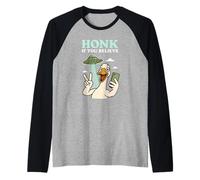 Suona Il clacson se credi a Funny Goose UFO Alien Design Maglia con Maniche Raglan
