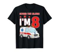 Suona l'allarme Ho 8 Anni, Compleanno, Ambulanza per Bambini Maglietta