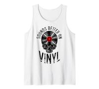 Suona Meglio su Vinyl Record Collector Retro Vintage Skull Canotta