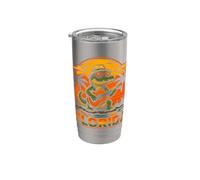 Suonare Chitarra Alligatore Florida Sunset Vacation Vintage Bicchiere termico in acciaio inox doppia parete
