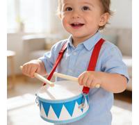 Suonare il tamburo a doppia faccia con le bacchette per materiale scolastico