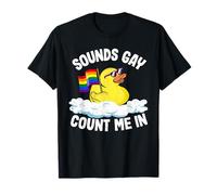 Suoni Gay Contare Me In Gomma Anatra Arcobaleno Bandiera Gay Orgoglio Maglietta