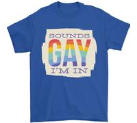 Suoni Gay IN Divertente Lgbt Gay Pride Giorno Uomo T-Shirt 100% Cotone