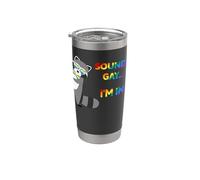 Suoni gay.. Io sono in orgoglio procione arcobaleno testo Bicchiere termico in acciaio inox doppia parete