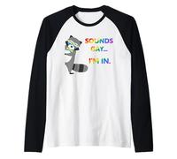 Suoni Gay.. Io Sono in Orgoglio Procione Arcobaleno Testo Maglia con Maniche Raglan