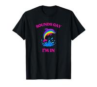 Suoni Gay Io Sono in Rainbow Delfino Colorato 90s retrò Maglietta