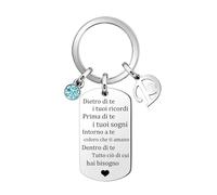 Suonie Inpirazione Portachiavi Regalo,Argento 26 Lettera A-Z Inglese Initial Pendente Portachiavi Per Le Donne Uomini Unisex Figlia Figlio Sorelle Amici Amante Compleanno Natale Laurea (D)