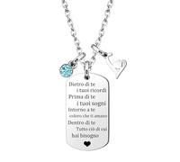 Suonie Inspiration Collana Regalo, Argento 26 Lettera A-Z Inglese Iniziale Lunga Collana Pendente Per Figlia Figlio Sorelle Amici Amante Compleanno Graduazione di Natale Gioielli In Argento (L)