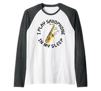 Suono il sassofono nel sonno, musicista divertente Maglia con Maniche Raglan