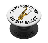 Suono il sassofono nel sonno, musicista divertente PopSockets PopGrip Adesivo