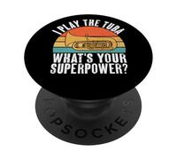 Suono il Tuba qual è il tuo Superpower Tuba PopSockets PopGrip Adesivo