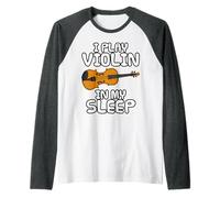 Suono il violino nel sonno, violinista musicista divertente Maglia con Maniche Raglan