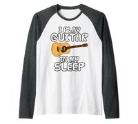 Suono la chitarra nel sonno, chitarrista acustico divertente Maglia con Maniche Raglan
