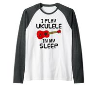 Suono l'ukulele nel sonno, musicista divertente Maglia con Maniche Raglan