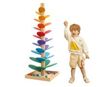 Suono marmotte arcobaleno, pista a a sfera in legno, albero tibetano per bambini, marmotte in legno, giocattolo per motorie, giocattolo con 10 palline arcobaleno, giocattolo a partire dai 3 anni in su