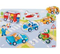 goki Suono Puzzle Traffico con Rumore del Veicolo: 30 x 21 x 3,4 cm, Legno, 6 Pe