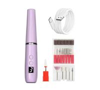 Suoumwa per Unghie Elettrica Portatile, Trapano per Unghie Fili con Luce per Acrilico, Unghie In Gel, Smalto Personale per Manicure Viola