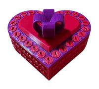 Suoumwa Scatola Regalo A Forma di Cuore Stampata in 3D, Scatola Portaoggetti per San, Scatola Regalo per Matrimonio, Scatola Regalo per e Collana, Viola e Rosso