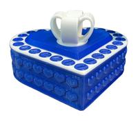Suoumwa Scatola Regalo A Forma di Cuore Stampata in 3D, Scatola Portaoggetti per San, Scatola Regalo per Matrimonio, Scatola Regalo per e Collana, Bianca e Blu