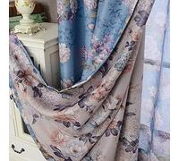 SUOUO Tende oscuranti con motivo floreale vintage su entrambi i lati, per camera da letto, 2 pannelli, lunghezza 213 cm, isolamento termico, oscuranti, tende blu per finestre per soggiorno