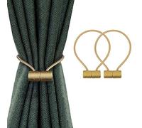 SUOXU 2 fermatenda magnetici per tende, con clip per tende, clip per tessitura per tende, utilizzati per casa, ufficio, bar, fibbia decorativa, non c'è bisogno di perforare la cinghia magnetica per