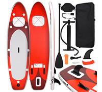 vidaXL Set Tavola da SUP Gonfiabile Rosso 300x76x10 cm