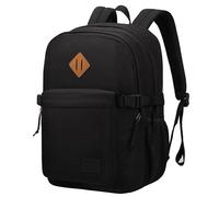SUPACOOL Zaino casual leggero per uomini e donne, zaino grande per scuola ragazzi e ragazze, nero, 16.5 Inch