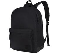 SUPACOOL Zaino leggero casual per computer portatile con porta di ricarica USB per uomini e donne, zaino per uso quotidiano, zaino per college (Nero)