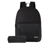 SUPACOOL Zaino leggero e casual, con porta di ricarica USB, per uomini e donne, zaino da lavoro (Black backpack set)