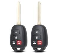 SUPALAND Portachiavi di ricambio adatto per Toyota Camry 2014-2017 / Corolla 2014-2019 / 2016-2018 Tacoma auto Keyless Entry telecomando chiave con chip H, HYQ12BDM HYQ12BEL, 4 pulsanti (set da 2)