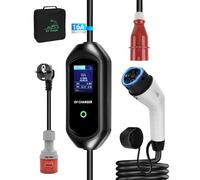 SUPAREE Cavo di Ricarica Auto Tipo 2 10M Cavo Ricarica Auto CEE Caricatore Auto Elettrica 11 KW Trifase con Timer di Ritardo Adattatore CEE-Schuko Corrente Regolabile 6-16A per EV PHEV